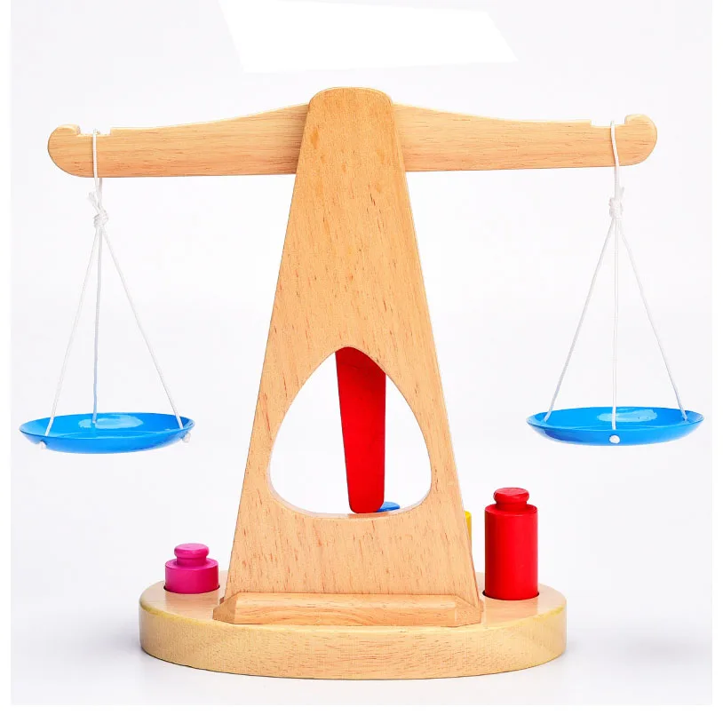

New Kids Homeschool Supplies Montessori Educational Wooden Toys Balance Scale Game Baby Wood Sensory Learning Toy for Children