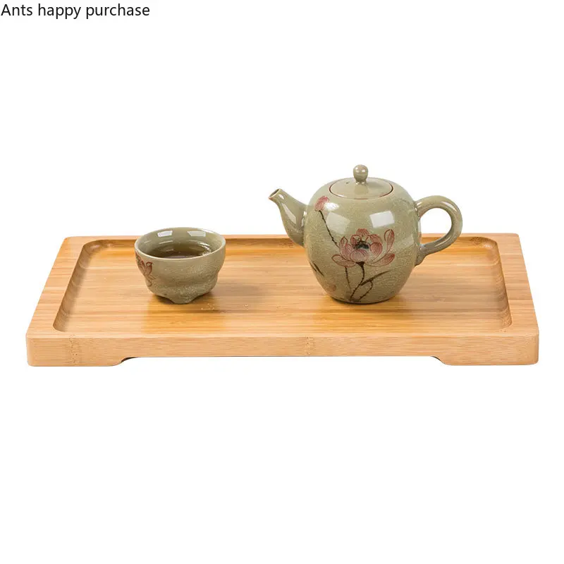 Китайский бамбуковый прямоугольный поднос для хранения бытовой чая гостиницы KTV