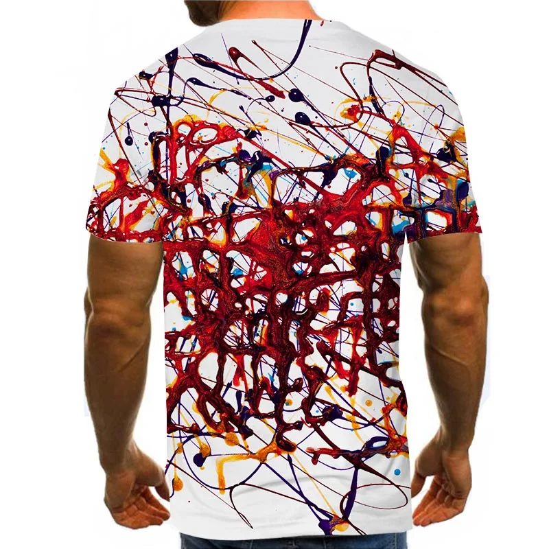 

Men Graphic T Shirts Round Neck 3D Print Short Sleeve Daily Tops Pigment Tees
