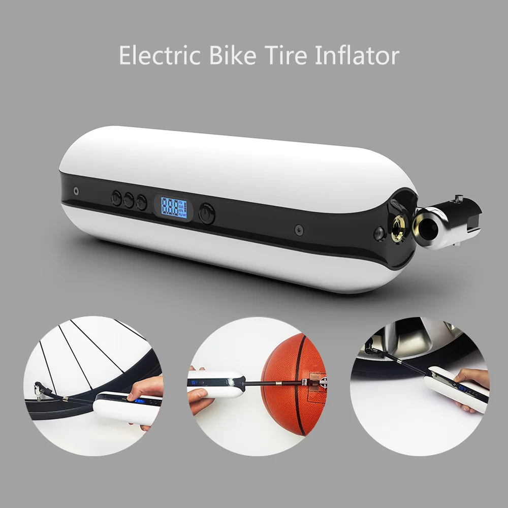 Умный перезаряжаемый портативный насос для шин с ЖК дисплеем|Велосипедные
