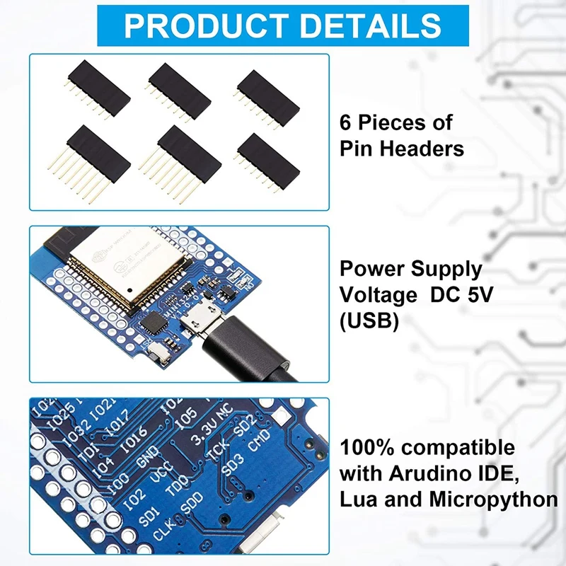 Комплект LIVE MINI ESP32 беспроводной Wi-Fi Bluetooth 2 в 1 двухъядерный процессор модуль