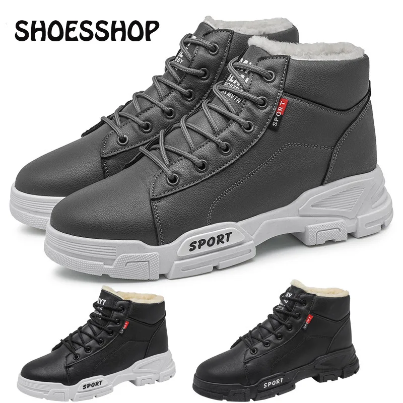 

MEN SHOES, MENS OUTDOOR MARTIN BOOTS, TOOLING BOOTS, PLUSH LINING HIKING BOOTS, NON-SLIP RUBBER SOLE CASUAL BOOTS, SIZES 39-44