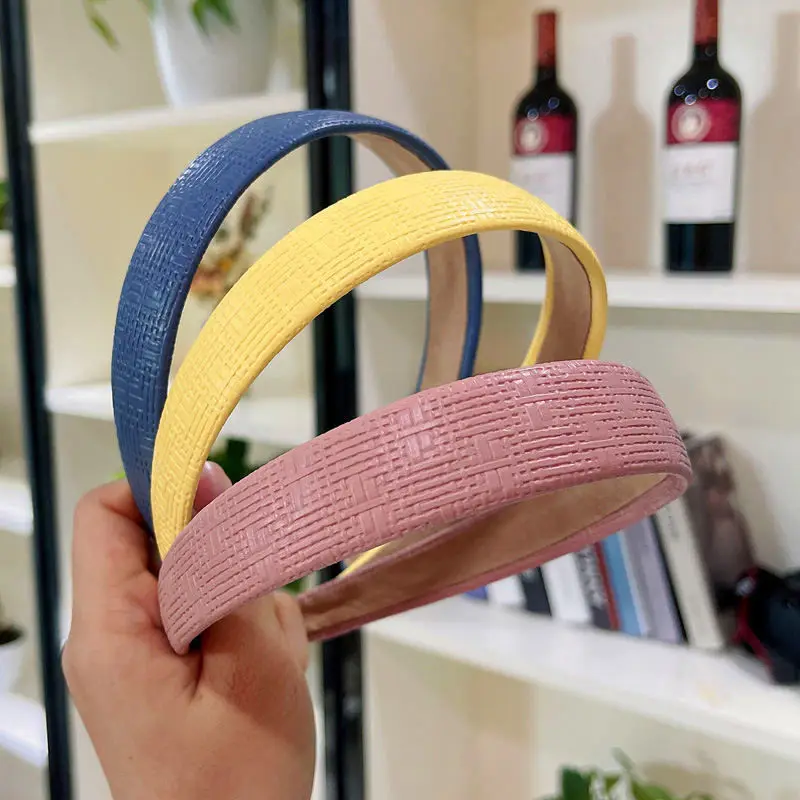 

Simple Korean Solid PU Hairbands for Women Fashion Headbands Lady Girls Wash Face Makeup Hair Hoop Bezel Hair Accessories