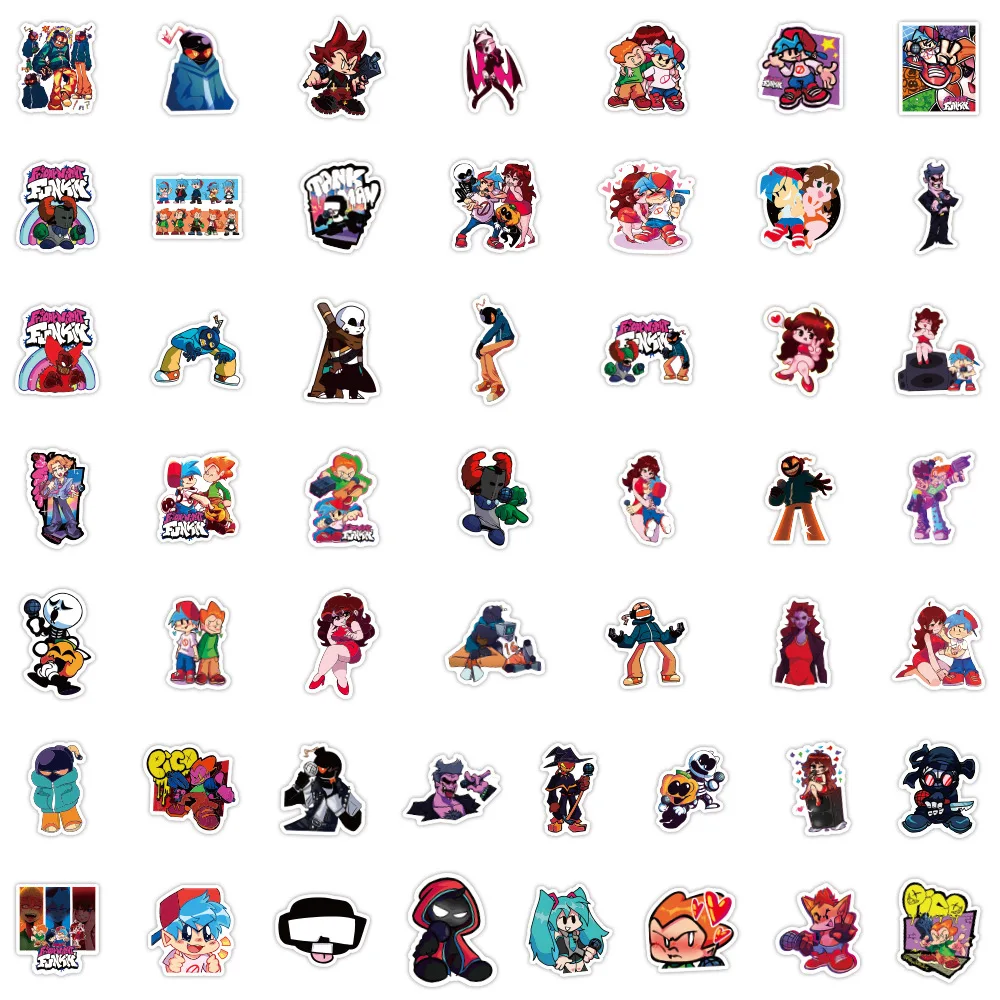 

100PCS Game Friday Night Funkin Stickers Skateboard Suitcase Laptop Motorcycle Waterproof Graffiti Sticker Decal Kid Toy