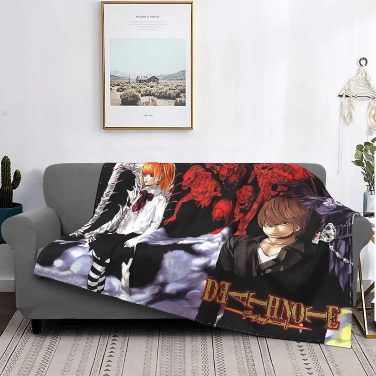 

Одеяло Death Note с флисовой подсветильник кой, легкий многофункциональный легкий плед с принтом Ягами для дивана, кушетки