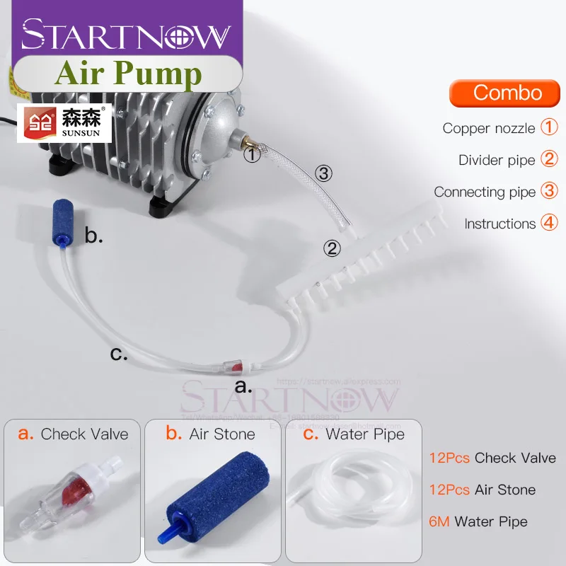 Электрический магнитный воздушный компрессор SUNSUN насос для лазерной машины