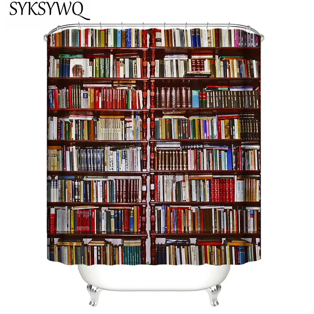 Винтажная деревянная занавеска для душа книжная полка ванной книги кабинета
