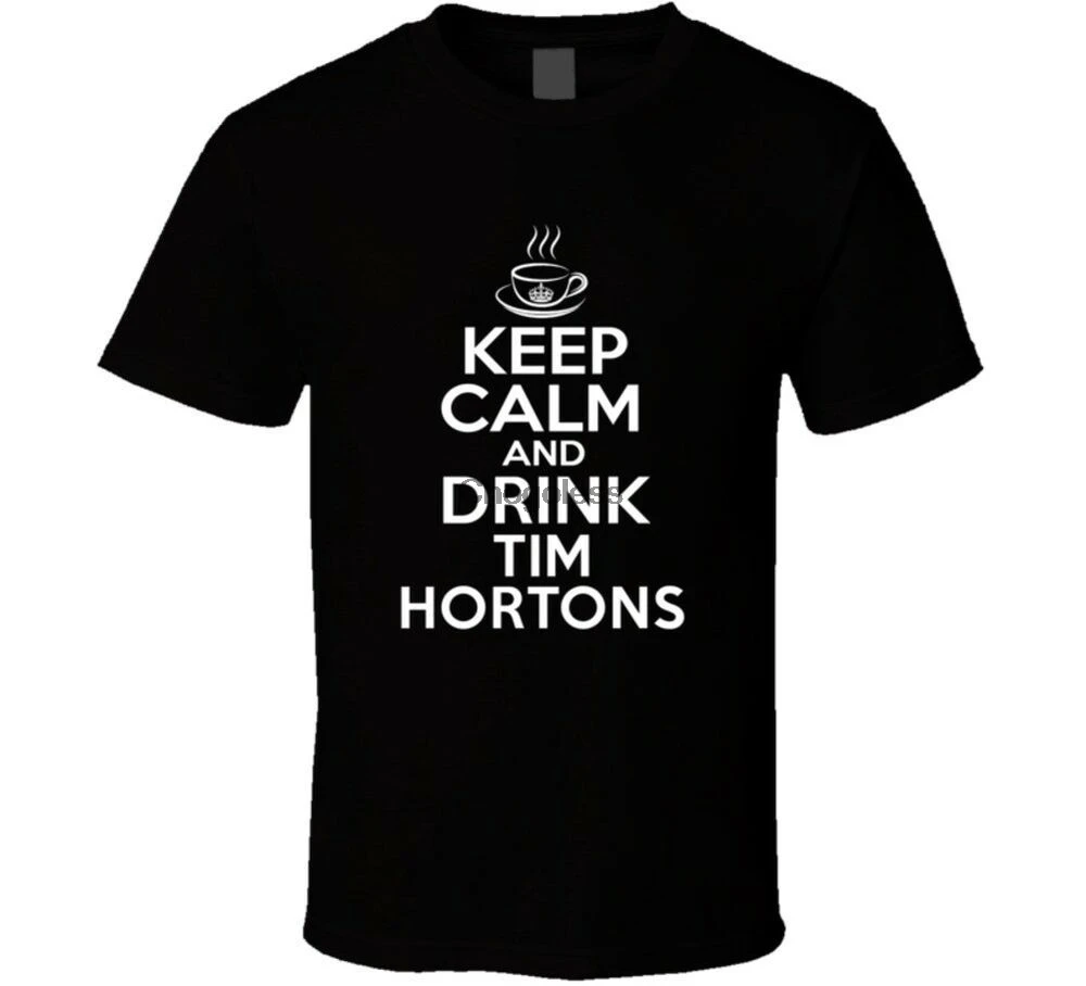 Мужская футболка с надписью Keep Calm And Drink Tim Hortons Cool Coffeehouse для фитнеса
