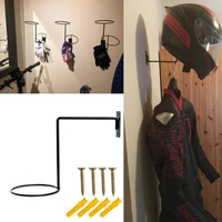 steel motorcycle accessories helmet holder hanger rack wall mounted hook for coats hats caps helmet rack black white