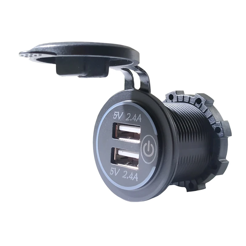 DIY 4.8A двойной USB разъем зарядного устройства выходной вольтметр 12 24 В