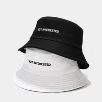 not interested letters bucket hat embroidery fashion four seasons unisex adult sun protection bucket hats panama for men women