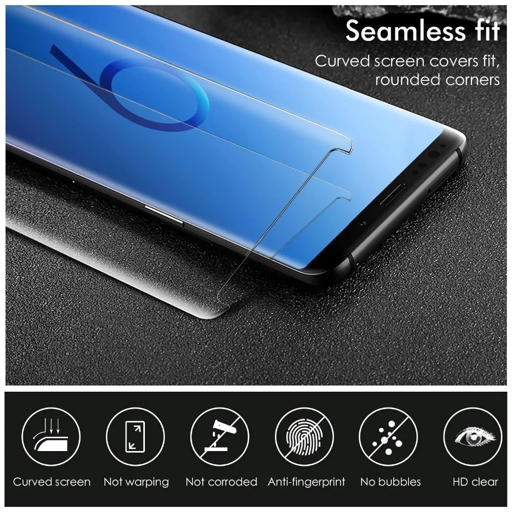 Защитное стекло закаленное 3d с закругленными краями для SAMSUNG Galaxy S7 Edge S8 S9 10 Plus Note 8 9
