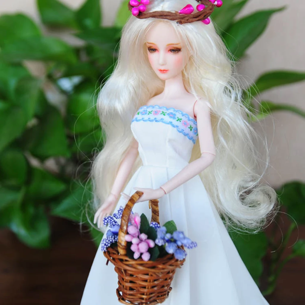 1:12 Dolls House Rattan Basket With Handle Simulation Furniture Fairy Garden |