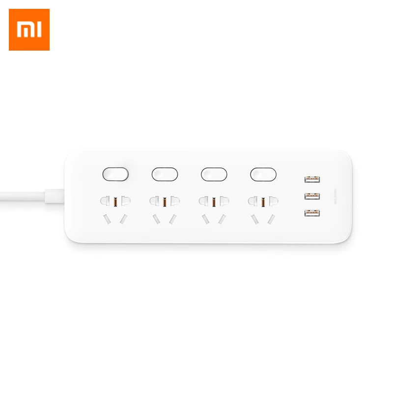 Удлинитель Xiaomi Mijia с 4 портами 3 USB и поддержкой быстрой зарядки 250 В переменного