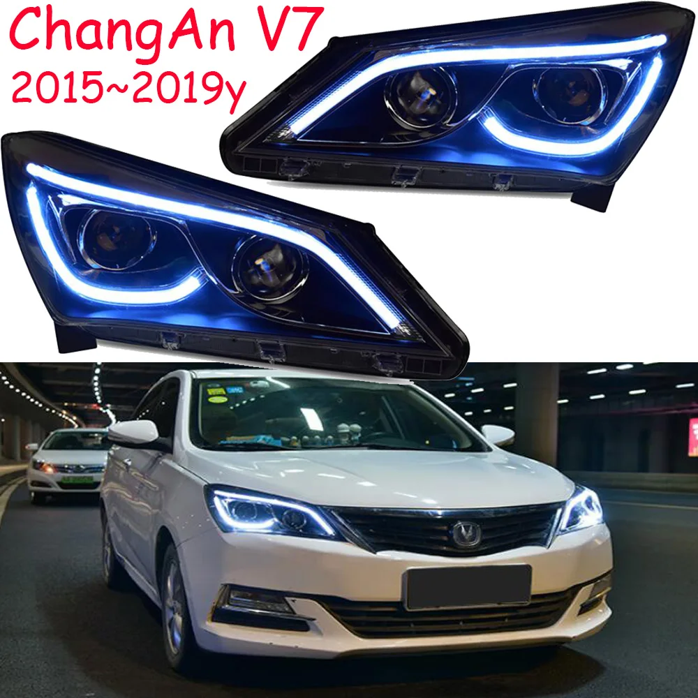 2019y автомобильный bupmer головной свет для ChangAn V7 фары ChangAn автомобильные аксессуары светодиодный DRL HID ксенон, противотуманная фара для ChangAn V7