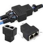 Сетевой соединитель локальной сети Ethernet с 1 на 2 каналами, кабель адаптера RJ45, Женский разветвитель, удлинитель, стандартная док-станция для ноутбука
