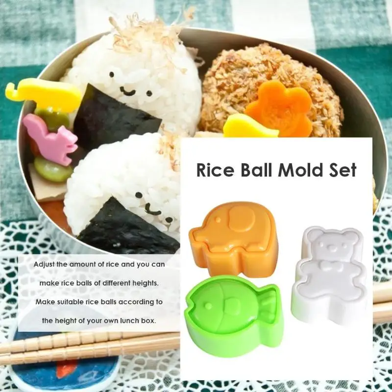 3 шт. суши форма для рисовых шариков ребенок личность интересный увеличение