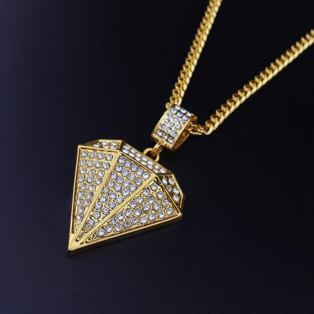 

New Design Fashion Shiny Diamond Necklace For Men Women Classic Trend Male Cubic Zirconia Rhinestone Hip Hop Pendant Jewelry
