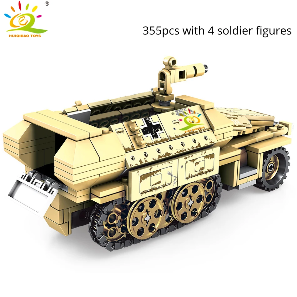 HUIQIBAO игрушки армейский Чехол Броня строительные блоки для автомобилей детей