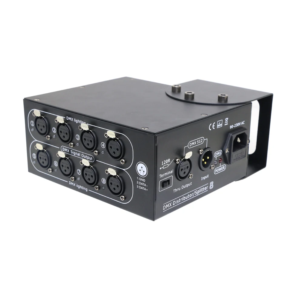 8way DMX распределитель 8-канальный сетевой видеорегистратор Выход DMX512 светодиодный