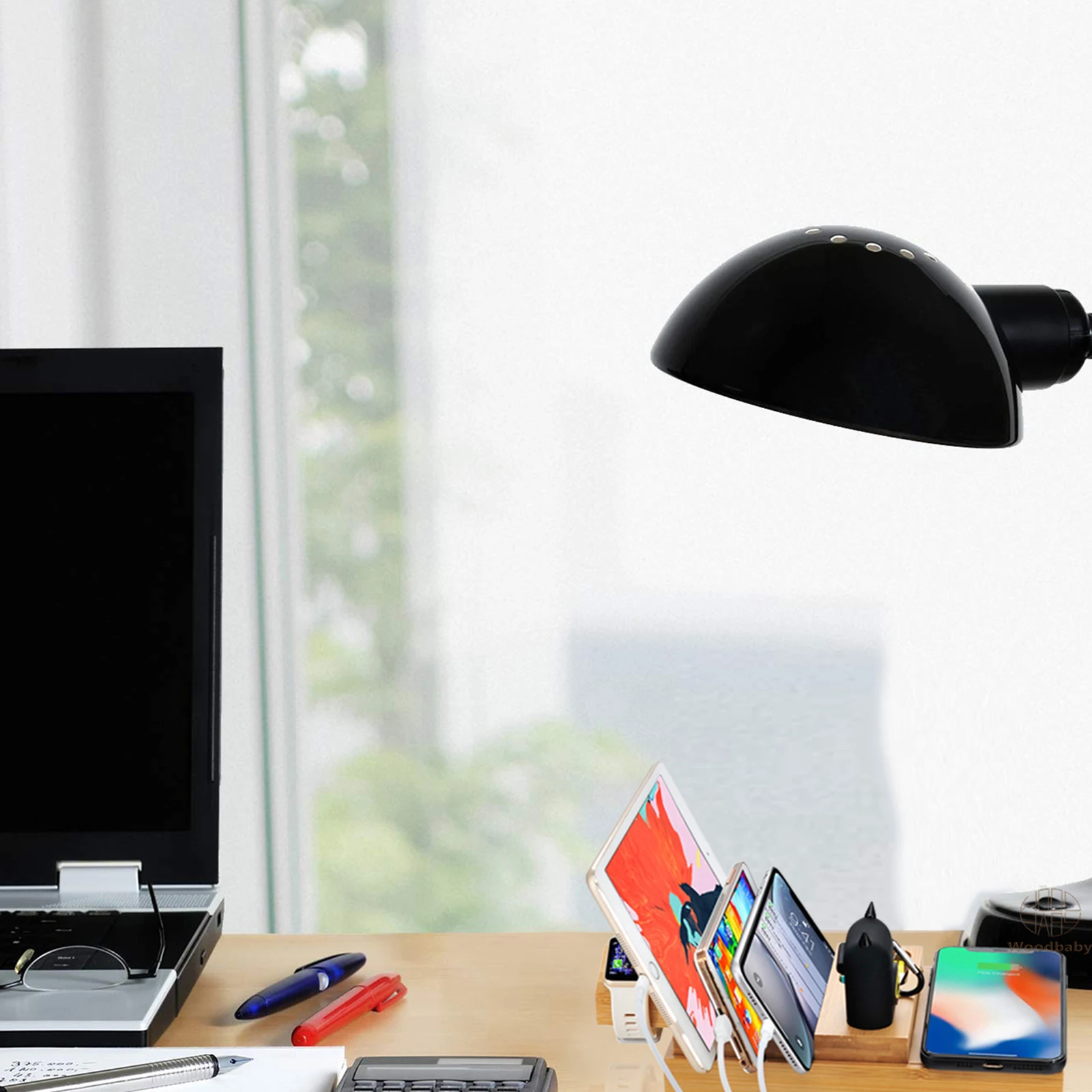 Деревянный держатель из бамбука для часов с 6 USB-портами зарядки | Электроника