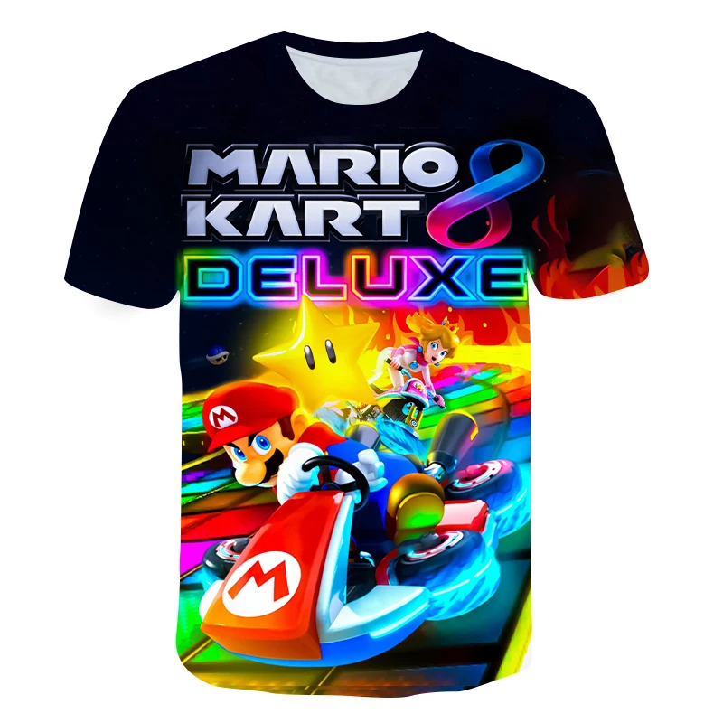 

Kids Mario Popular Cartoon Game T-shirt For Girls Boys Daily Casual Clothes For Children Fashion O-Neck Oversize T-shirts 4T-14T