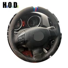 Ручная строчка, черный чехол на руль из натуральной кожи для Mitsubishi Lancer EX 10 Lancer X Outlander ASX Colt Pajero Sport