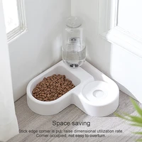 new corner pet dog bowl small and medium dog cat bowl automatic cat water dispenser pet supplies plastic double bowl for dog l1