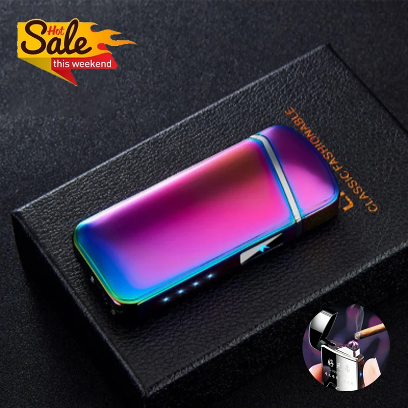 

Fingerprint USB Charging Lighters Induction Rechargeable Lighter Personality Plasma Flameless Electric Lighters Gadgets Men Gift