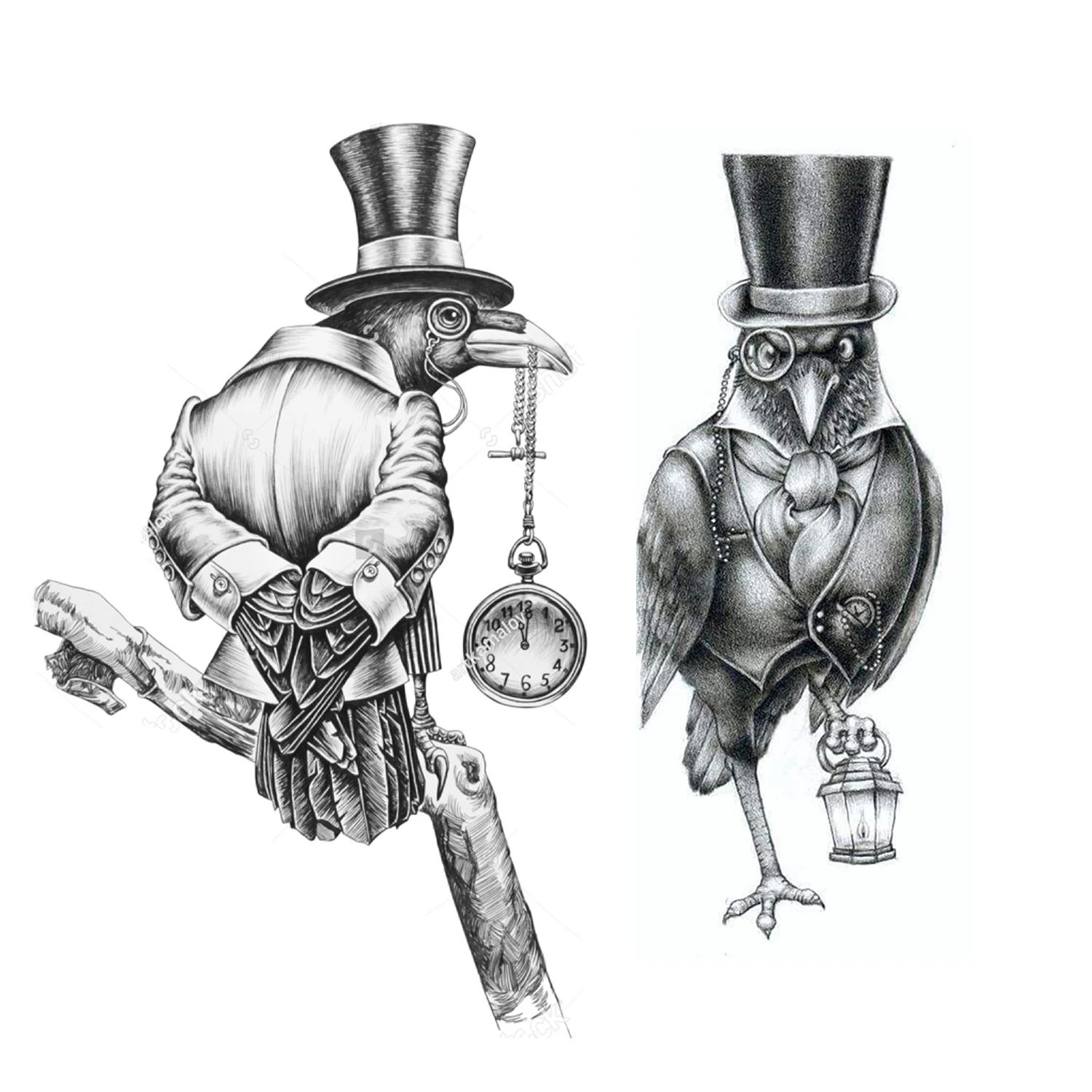 Карманные часы шляпа джентльмен ворона металлические пресс-формы Новый Хэллоуин