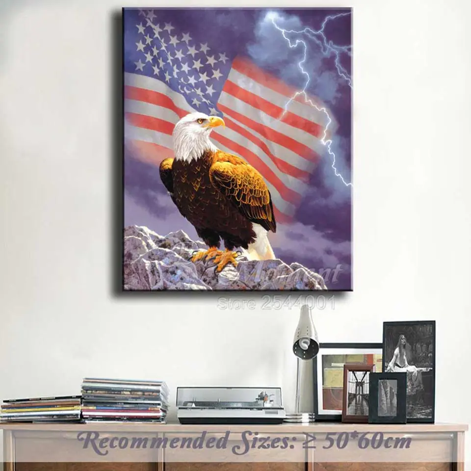 Ever Moment, алмазная краска, Национальный флаг США и Орел, алмазная краска, животные, полный набор, подарок ручной работы, рукоделие, картина ASF1069