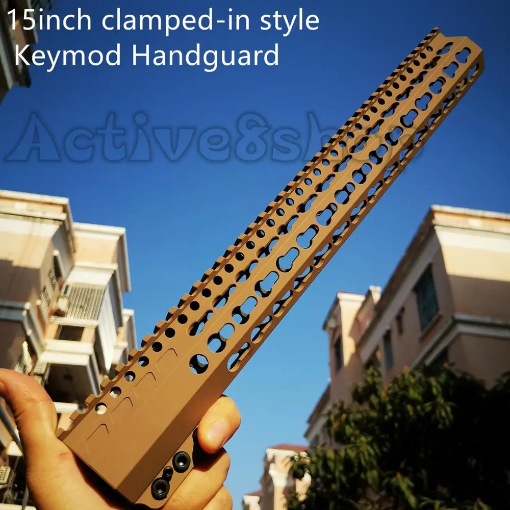 Tan AR-15 M4 M16 Keymod Free Float Handguard зажимной кронштейн Охотничья стальная цилиндрическая