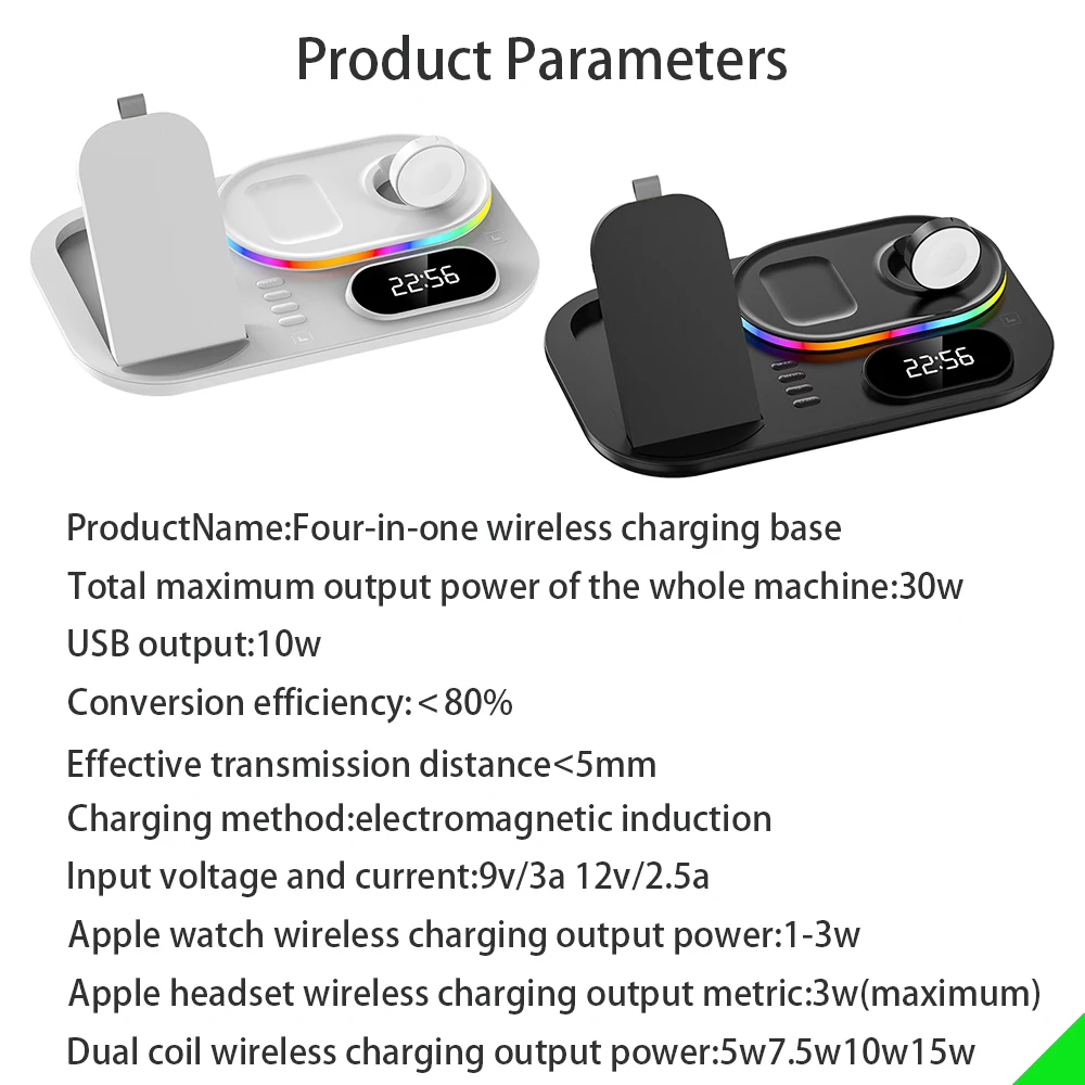 30W Fast Wireless Charger For Samsung Note 20 S20 iPhone 13 12 Watch Charging iWatch SE 6 Headphone AirPod Pro | Электроника