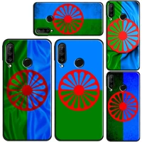 gypsy romani roma flag phone case for huawei p30 p20 p40 lite pro p smart 2019 z nova 5t honor 50 10i 8x 9x cover