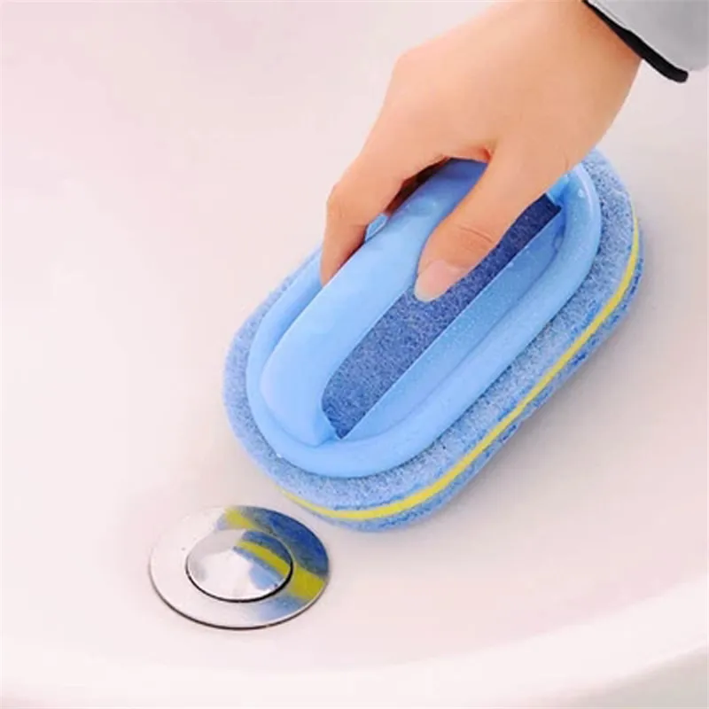 

Kitchen Cleaning Bathroom Toilet Kitchen Glass Wall Cleaning Bath Brush Plastic Handle Sponge Bath Bottom