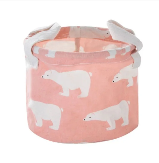 Folding Cotton Linen Desktop Waterproof Cabinet Sundries Makeup Storage Basket Underwer Box Container with Handle S20 | Дом и сад