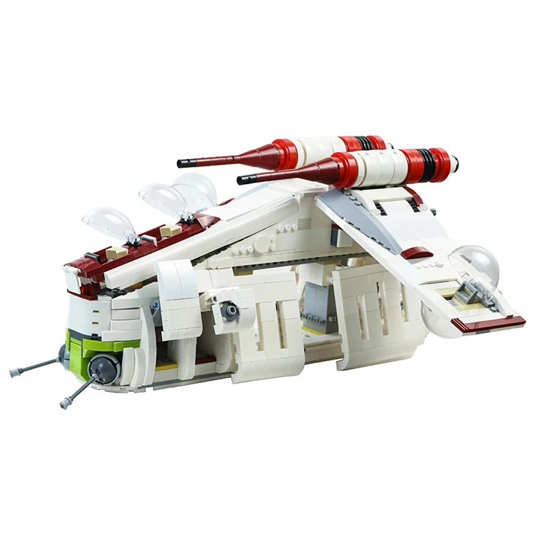 

MOC For 75021 Republic Gunship Based Airplane Building Blocks Set Battle Spaceship Aircraft Model Toys For Children Xmas Gifts