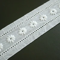 5yards 100 cotton trims and ribbons flower embroidery lace trimmings for clothes sewing accessories