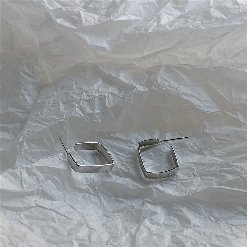 RUIYI реальные 925 стерлингового серебра Женские Простые Геометрические Квадратные