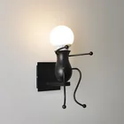 Маленький Железный светодиодный настенный светильник американский креативный настенный светильник s металлический мультяшный робот бра настенный светильник для спальни детская комната Светильник