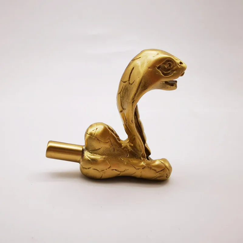 Латунная ручка Змея король роскошная цельная Золотая дверная в форме животного