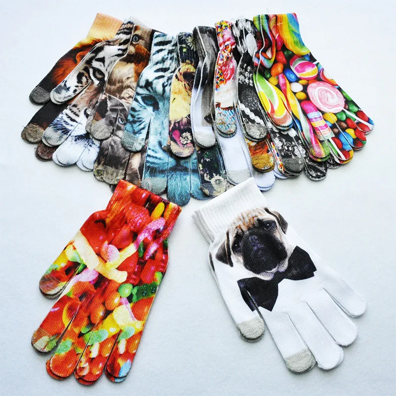 Фото Gloves Women 3D Pattern Print Knitted keep Warm Phone Screen Kitty Pet Cute Men Winter Full Finger Mittens Аксессуары для одежды Gloves Women 3D Pattern Print Knitted keep Warm Phone Screen Kitty Pet Cute Men Winter Full Finger Mittens Аксессуары для одежды