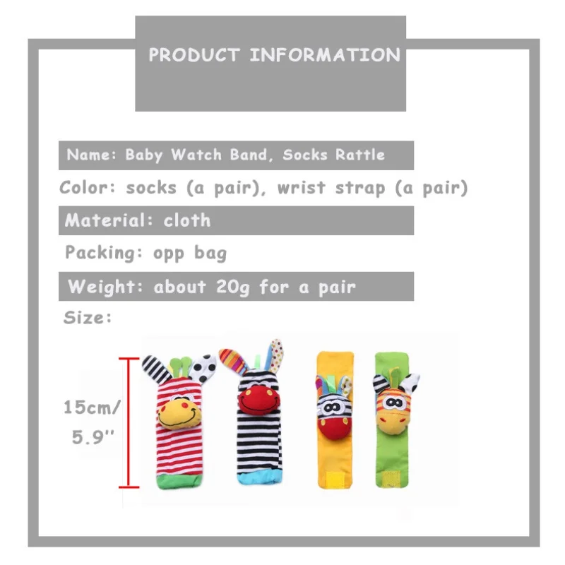 

2pcs/lot Sozzy Baby Rattle Toys Garden Bug Wrist Rattle And Foot Socks 4 Style Baby Rattle Toy Wrist Baby Toy Accessories
