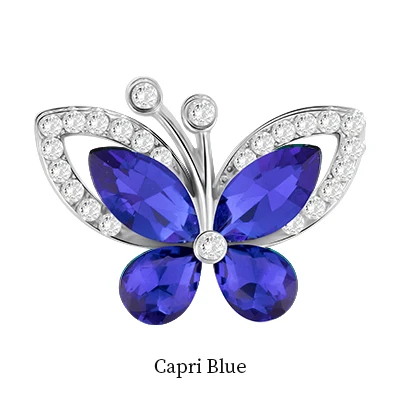 Capri Blue Бабочка в форме кнопки кристалл комбинированная металлическая основа Стразы Стильный Кристалл Стеклянные заостренный кончик для шитья одежды ткань Garmen - Цвет: Capri Blue