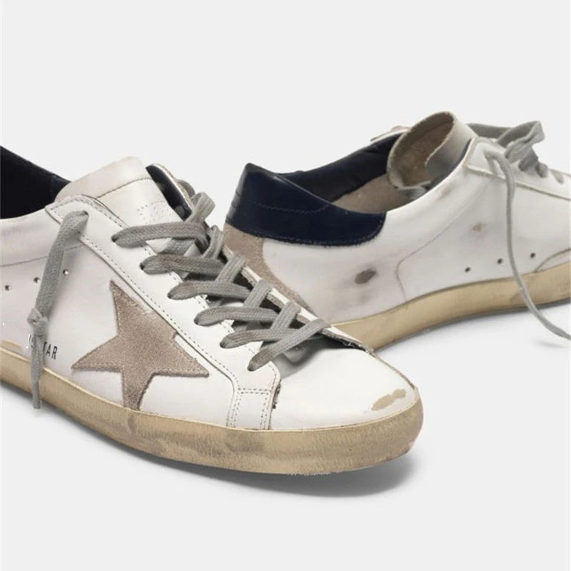 

Spring/ Summer New Kids Shoes First Layer Cowhide Distressed Small Dirty Low-top Dark Blue Rear Tail Parent-child Sneakers Qz30