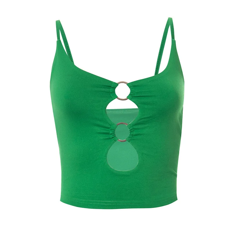 

Summer Strap Top Green Sexy Women 2021 Fashion Y2K Outfits Camis Sleeveless Spaghetti Off Shoulder Club Crop Top fairy grunge