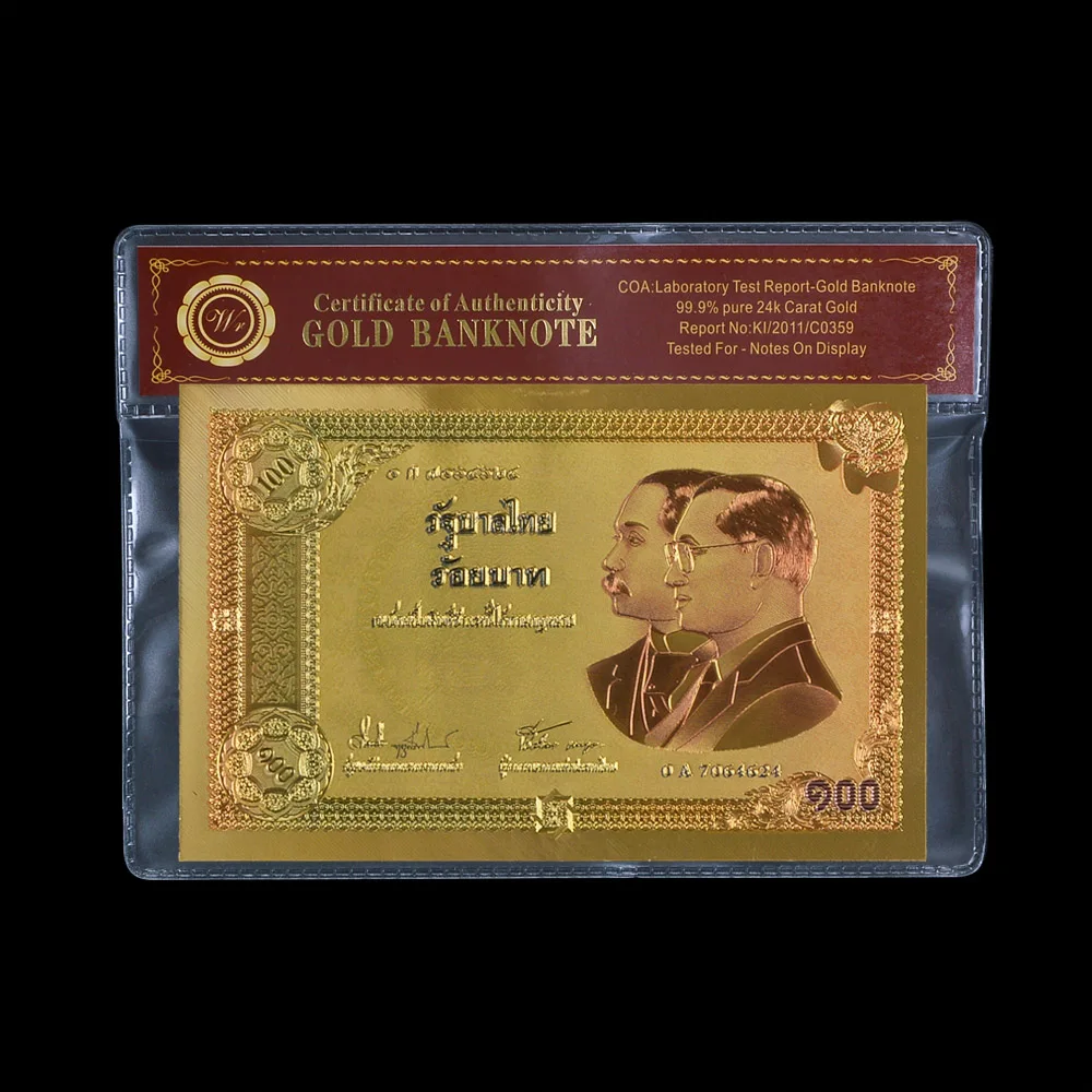WR Thailand 24K Золотая фольга банкнот альбом для 1000 фальшивых коллекция денег бизнеса