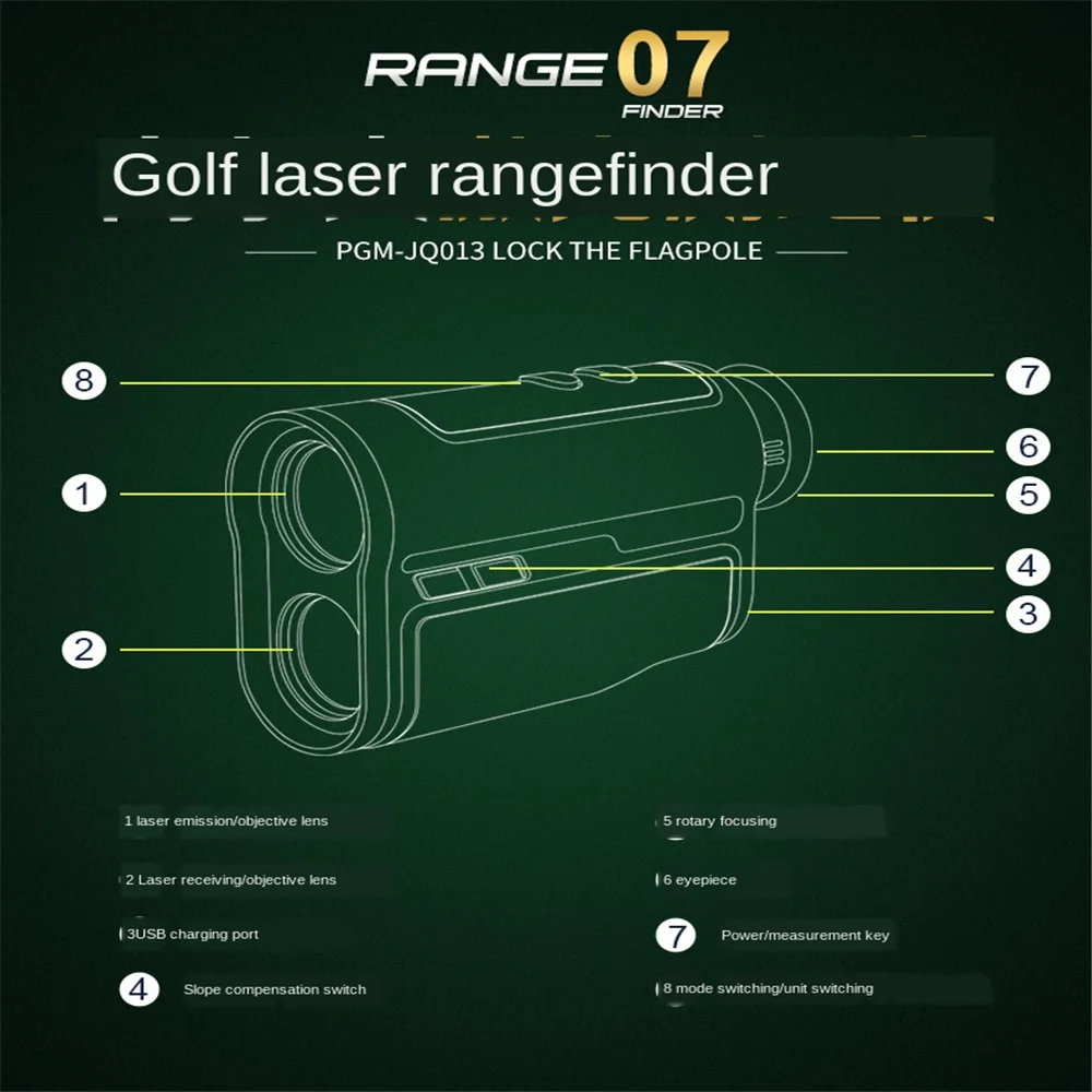 

PGM JQ013 Code Number Slope Compensation Flagpole Lock 600/1300 Yards Rechargeable Golf Accessories Tool