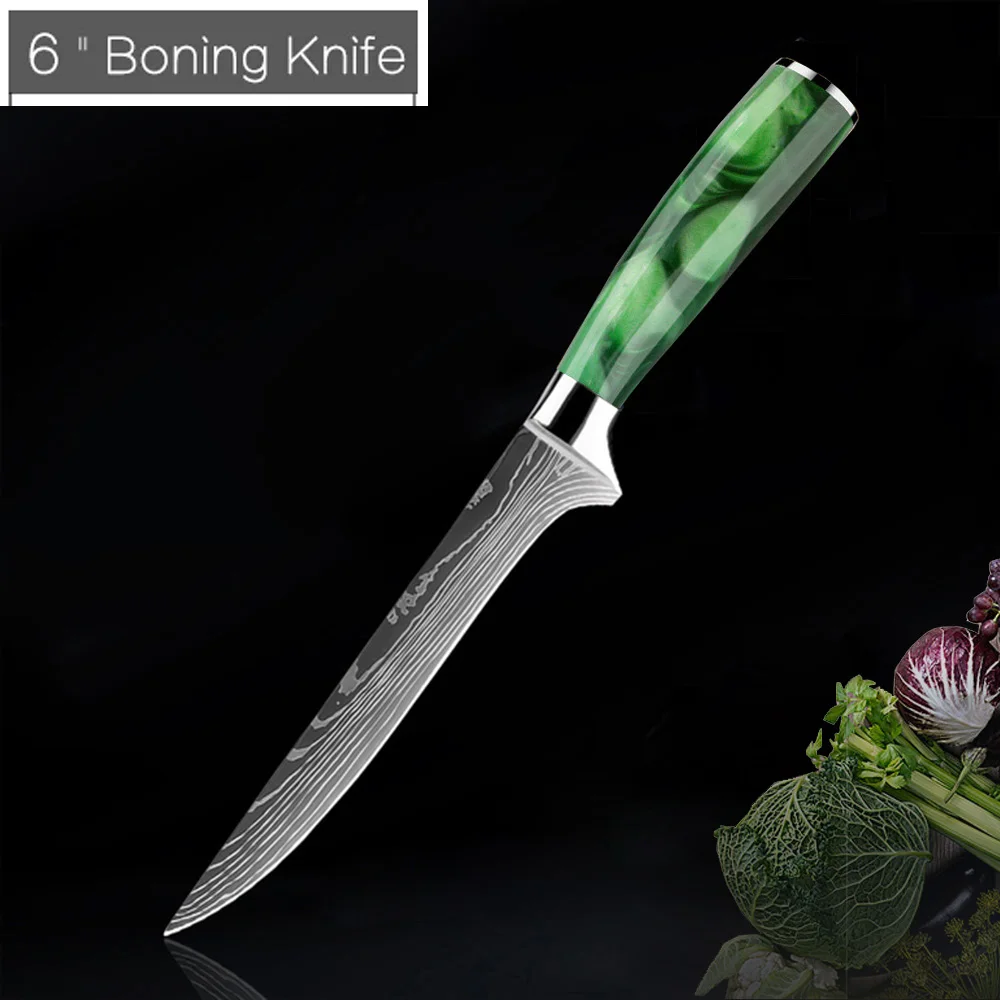 Набор ножей для резки рыбы кухонный Клинок из нержавеющей стали с лазерным