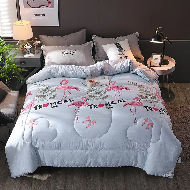 

High Quality And Luxury Quilts Fresh Style Quilt Thicken Warm Core Quilt All Seasons Comforters King Queen Twin Full Size